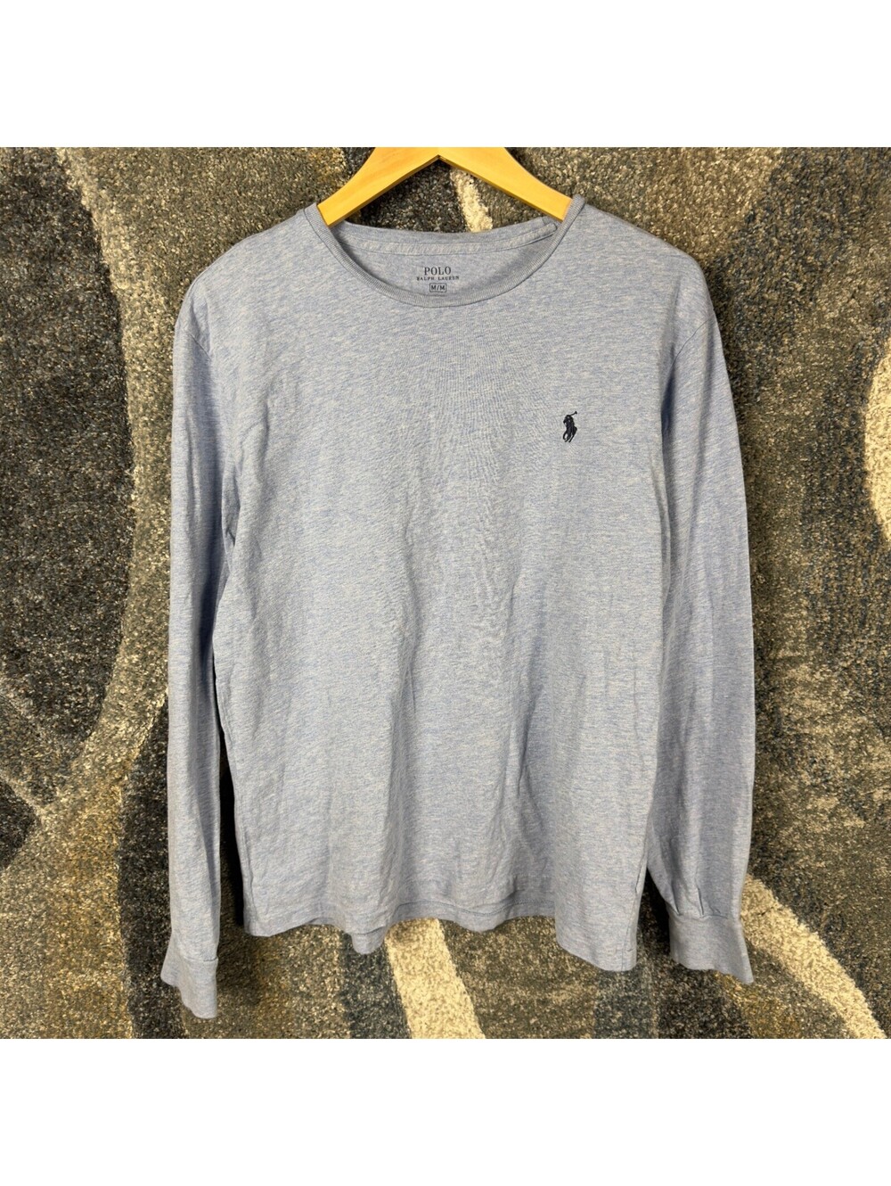 Polo Ralph Lauren Long Sleeve Tee Mens M Light Blue Heather
